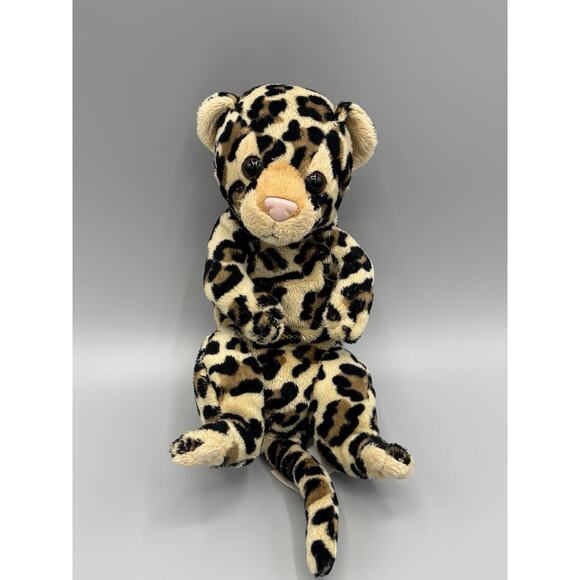 E&J Classics Leopard Cub Baby Spotted Cat Plush Jaguar Cheetah Curled Kitten 9” - Picture 1 of 8